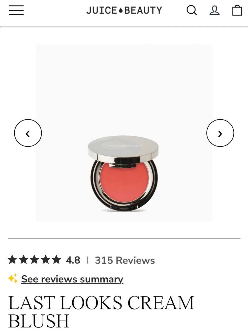 NEW Juice Beauty Last Looks Cream Blush — Blossom Fleur